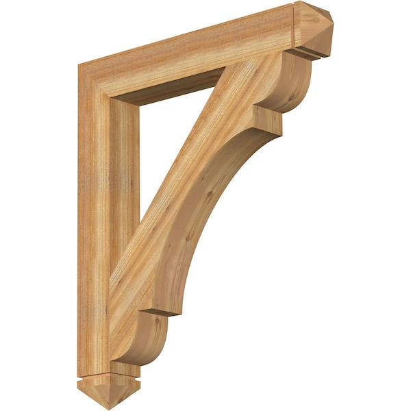 Ekena Millwork Olympic Arts & Crafts Rough Sawn Bracket, Western Red Cedar, 6"W x 42"D x 48"H BKT06X42X48OLY03RWR - main